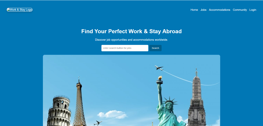 Work & Stay Abroad Interface